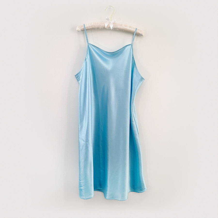 Baby Blue Satin Slip Dress | 1X – Rem ...